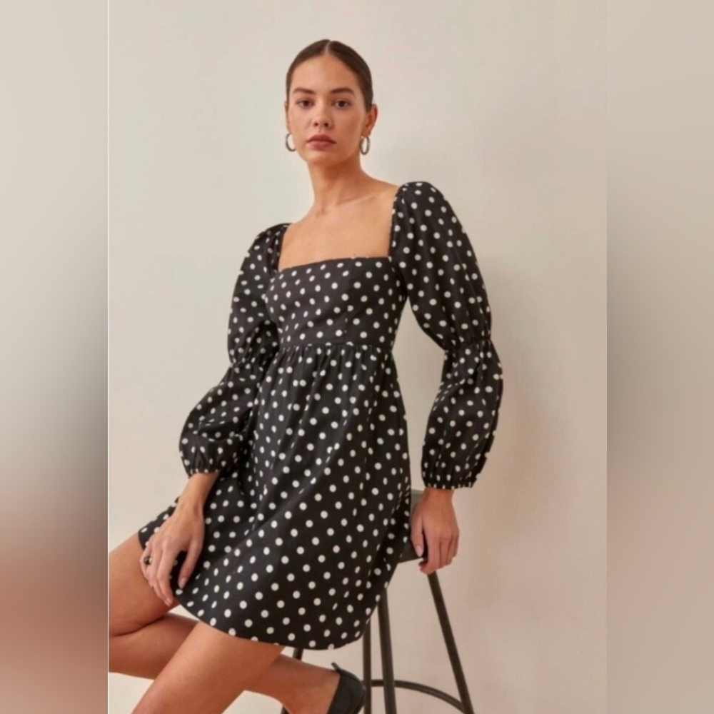 Reformation Michaela Polka Dot Mini Dress